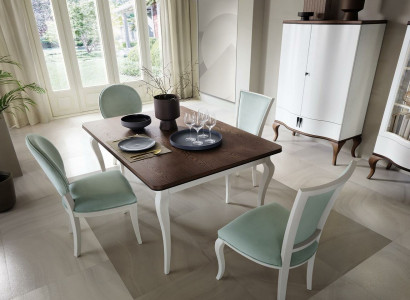 Klassischer Esstisch Garnitur Tisch Holz Esszimmer 4x Stuhl Stühle Set